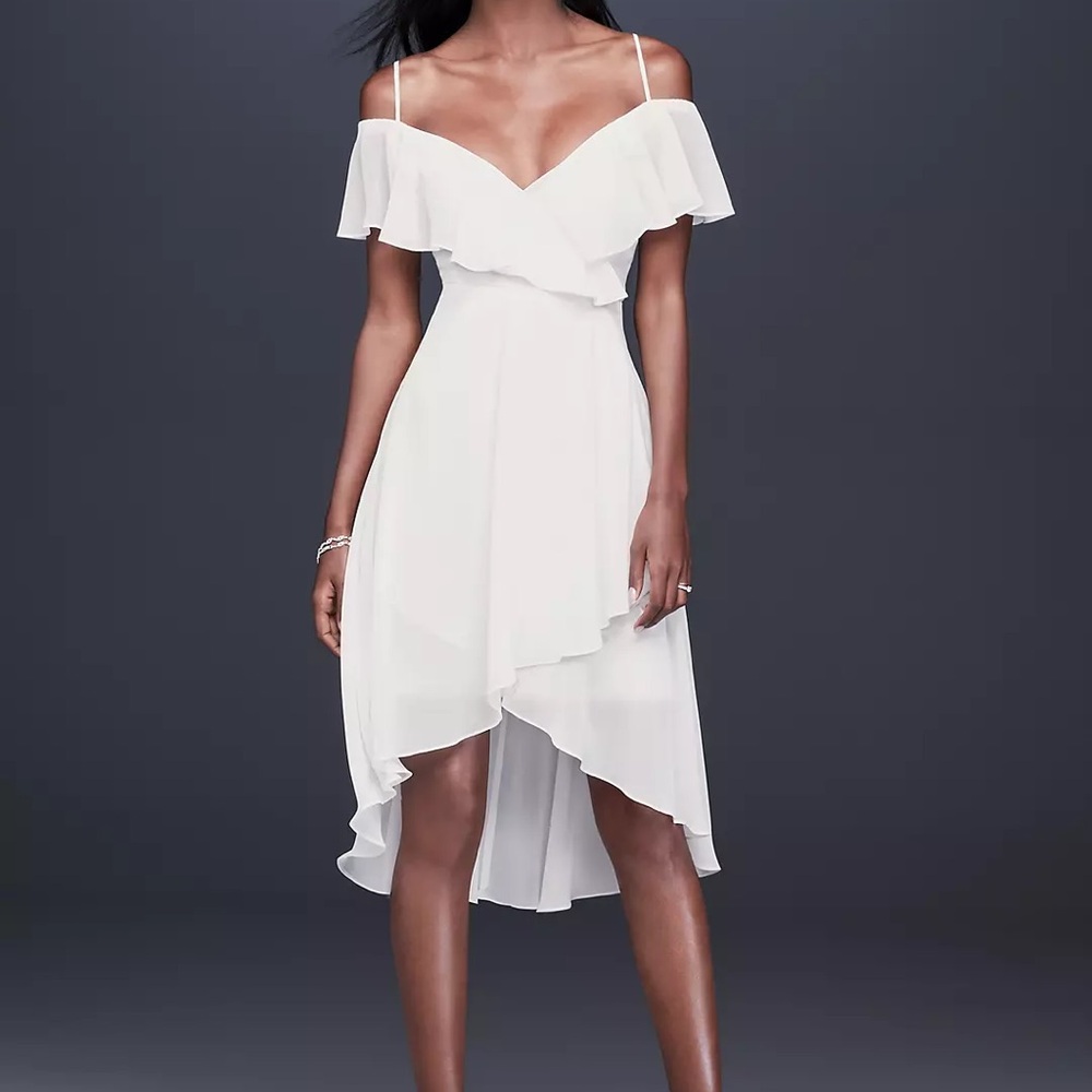 Elegant White Off-Shoulder Ivory Dress